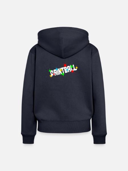 Paintball mit Farbspritzern - Frauen Premium Bio Zip Hoodie - Navy