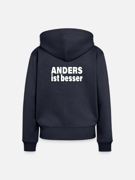 ANDERS IST BESSER - Frauen Premium Bio Zip Hoodie - Navy