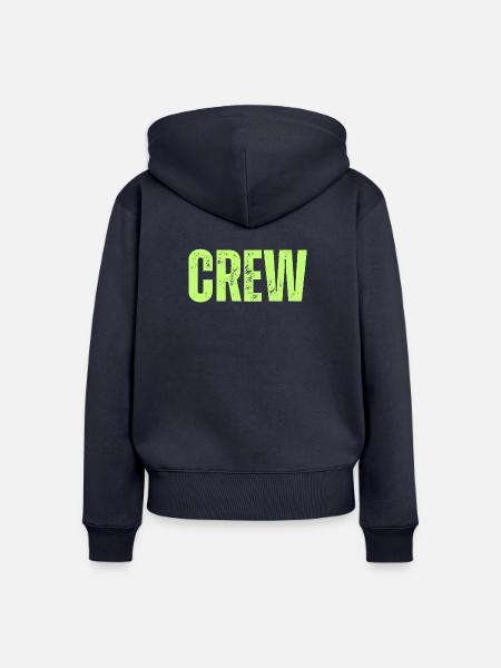 Crew Typography grün - Frauen Premium Bio Zip Hoodie - Navy