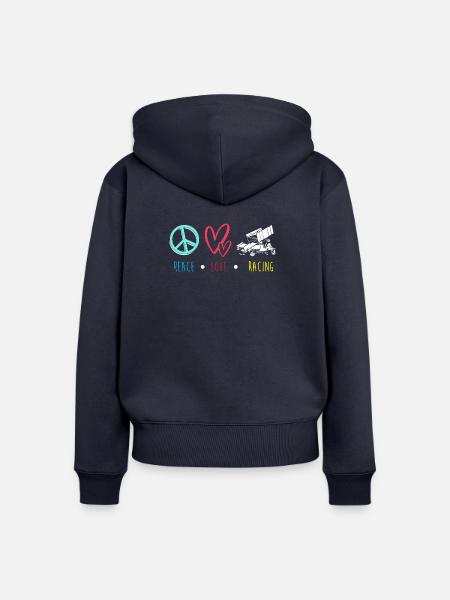 Dirt Track Racing - Frauen Premium Bio Zip Hoodie - Navy