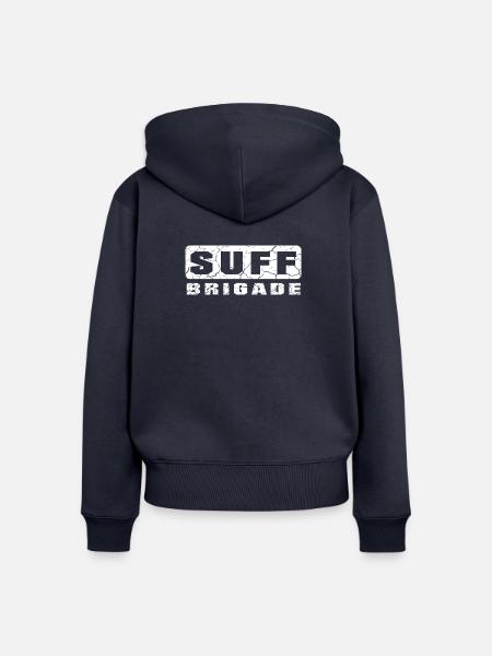 Suff Brigade weiss - Frauen Premium Bio Zip Hoodie - Navy