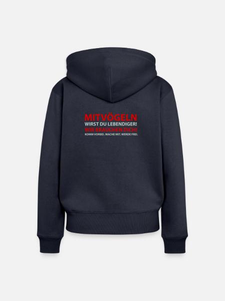 MITVÖGELN Wir brauchen dich - Frauen Premium Bio Zip Hoodie - Navy