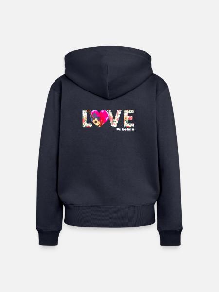 Hawaiian Ukulele Uke Love - Frauen Premium Bio Zip Hoodie - Navy