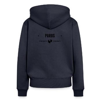 Paros-stilisierte geografische Koordinaten - Frauen Premium Bio Zip Hoodie - Navy - Hinten