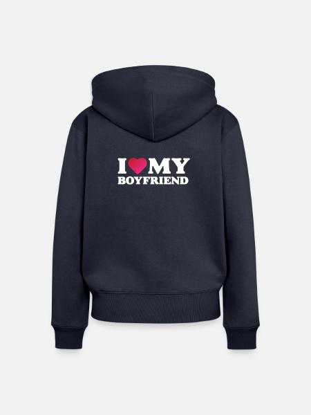 Ich liebe meinen Freund - Frauen Premium Bio Zip Hoodie - Navy