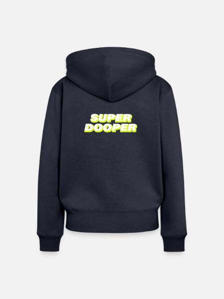SUPER DOOPER - Frauen Premium Bio Zip Hoodie - Navy