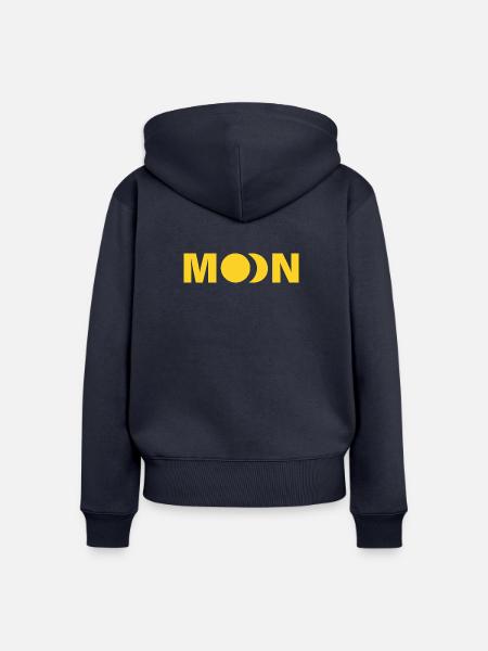 MOON - Frauen Premium Bio Zip Hoodie - Navy
