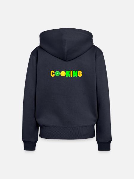 Limetten-Limetten-Kochschürze - Frauen Premium Bio Zip Hoodie - Navy