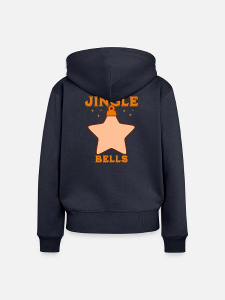 Weihnachts-Design Bells - Frauen Premium Bio Zip Hoodie - Navy