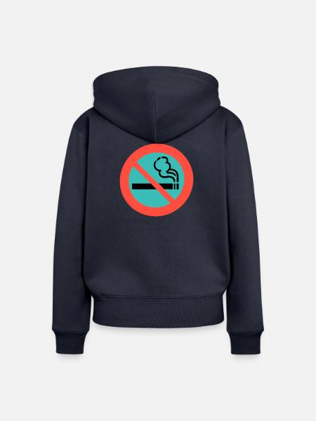 Rauchen Raucher Verboten No Smoking - Frauen Premium Bio Zip Hoodie - Navy