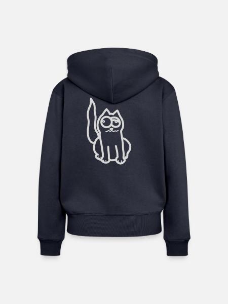 Betrunkene Katze - Frauen Premium Bio Zip Hoodie - Navy