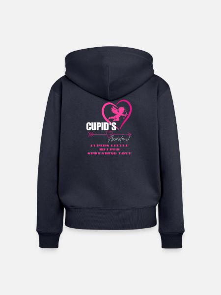 Amors Assistent Herz-Tee - Frauen Premium Bio Zip Hoodie - Navy