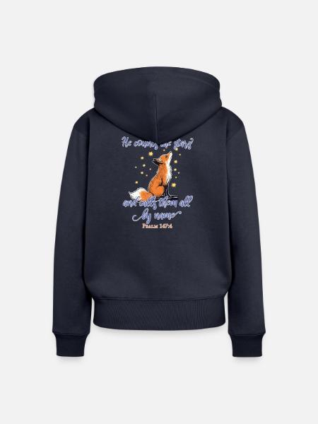 Fuchs Christlich - Frauen Premium Bio Zip Hoodie - Navy