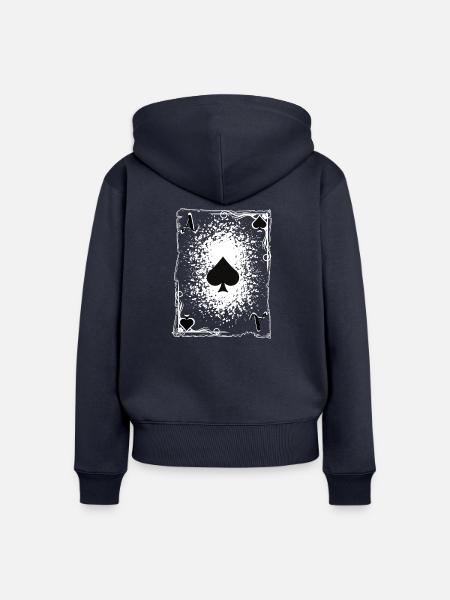 Das Pik-Ass. - Frauen Premium Bio Zip Hoodie - Navy