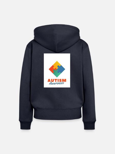 Autismus - Frauen Premium Bio Zip Hoodie - Navy