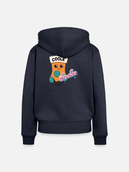 Coole Socke - Frauen Premium Bio Zip Hoodie - Navy