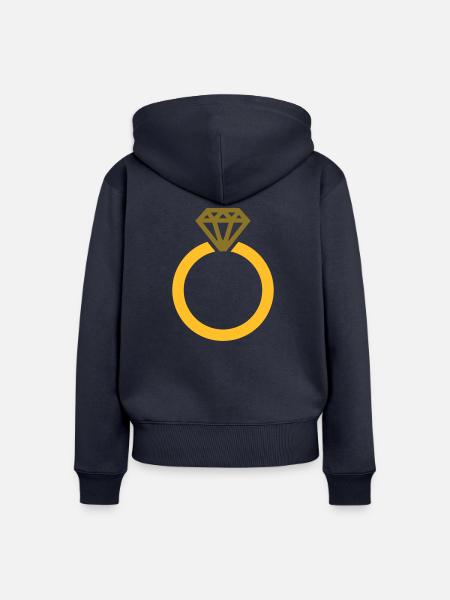 Ring - Frauen Premium Bio Zip Hoodie - Navy