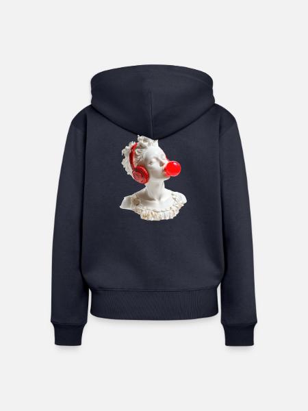 Marmor & Beats - Frauen Premium Bio Zip Hoodie - Navy