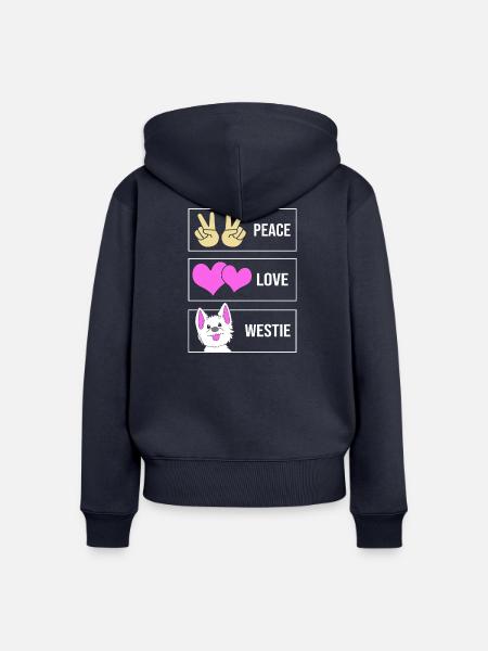 West Highland Terrier - Frauen Premium Bio Zip Hoodie - Navy