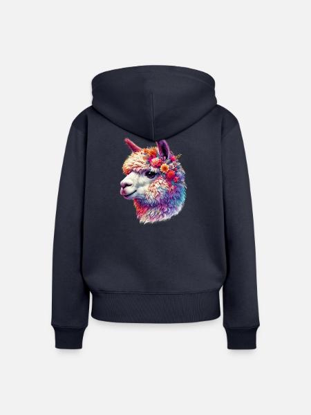 Alpaka - Frauen Premium Bio Zip Hoodie - Navy