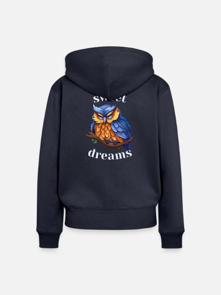 Sweet Dreams Eule - Frauen Premium Bio Zip Hoodie - Navy