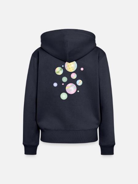 Bunte Pastell-Murmeln – Verspieltes Kugeldesign - Frauen Premium Bio Zip Hoodie - Navy