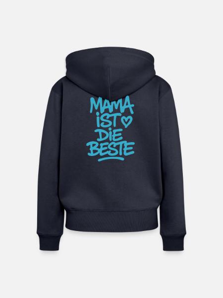 Mama ist die Beste - Frauen Premium Bio Zip Hoodie - Navy
