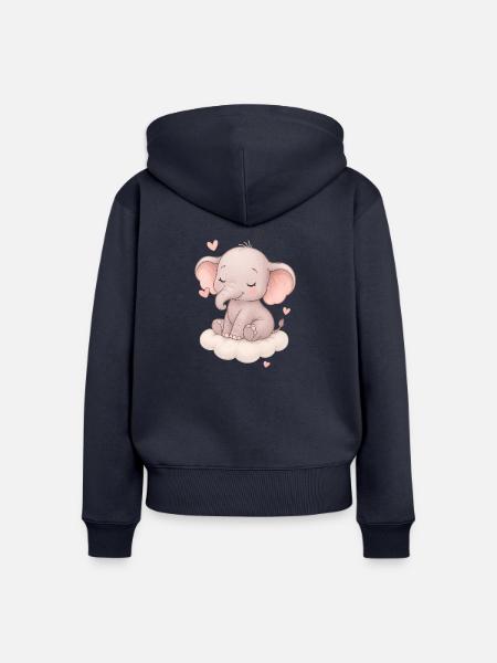 Süßer Babyelefant - Frauen Premium Bio Zip Hoodie - Navy