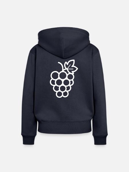 Weintrauben Symbol - Frauen Premium Bio Zip Hoodie - Navy
