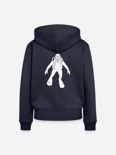Taucher Apnoe - Frauen Premium Bio Zip Hoodie - Navy
