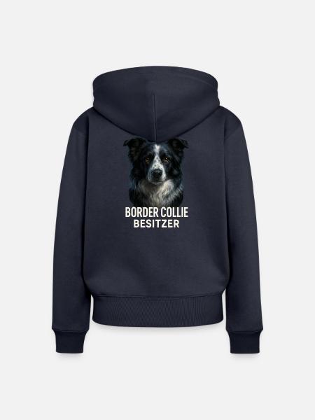 Border Collie Besitzer - Frauen Premium Bio Zip Hoodie - Navy
