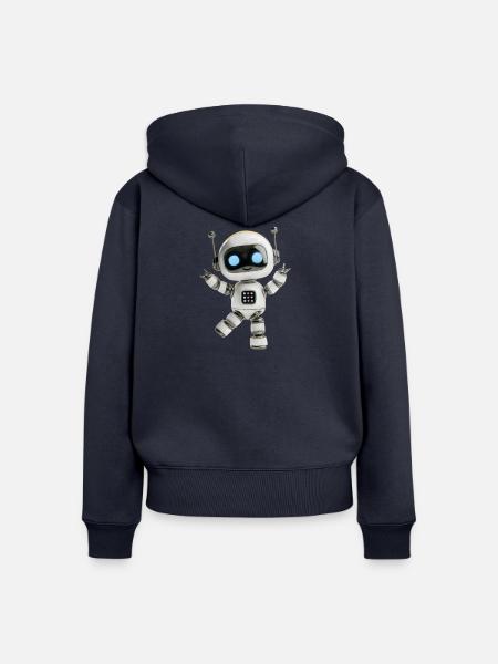Roboter Party - Frauen Premium Bio Zip Hoodie - Navy