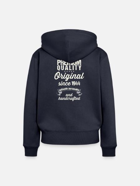 Jahr 1944 - Frauen Premium Bio Zip Hoodie - Navy