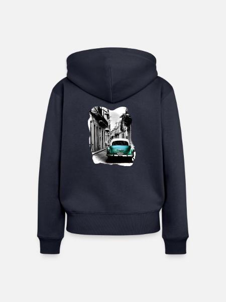 Havana Dream - 4 - Frauen Premium Bio Zip Hoodie - Navy