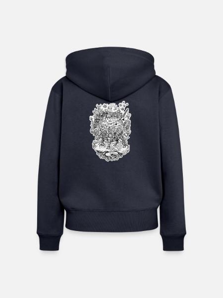 Stier-Kritzeleien - Frauen Premium Bio Zip Hoodie - Navy