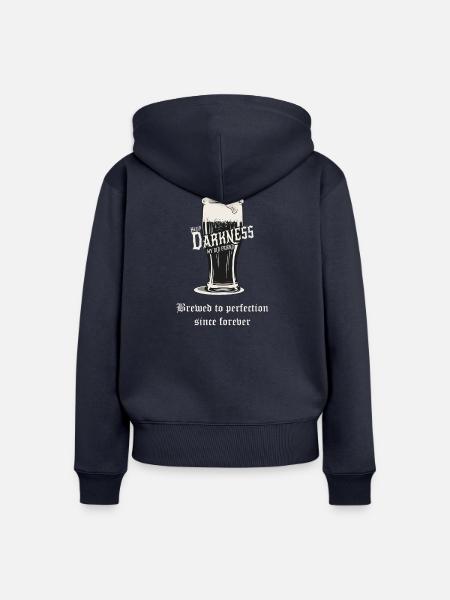 Hello Darkness – Brewed to Perfection - Frauen Premium Bio Zip Hoodie - Navy