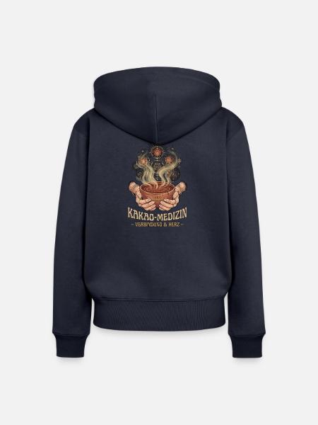 Kakao Medizin Experte - Frauen Premium Bio Zip Hoodie - Navy