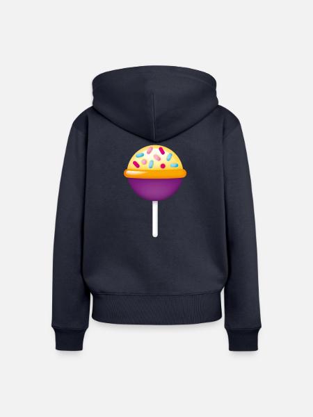 Smiley Lollipop - Frauen Premium Bio Zip Hoodie - Navy