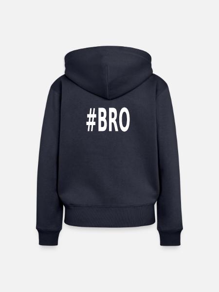 #BRO - Frauen Premium Bio Zip Hoodie - Navy
