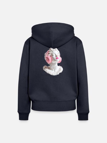 Marmor Diva: Beats in Pink - Frauen Premium Bio Zip Hoodie - Navy