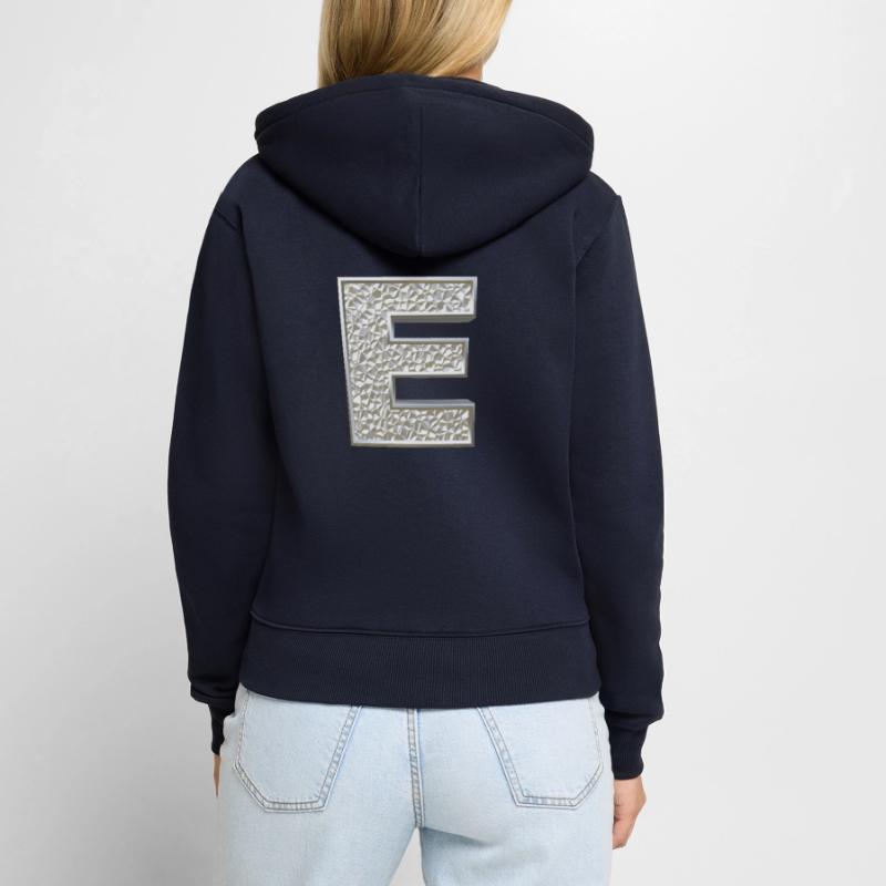 E, letter, letter E, initial, initial E, monogram, Frauen Premium Bio Zip Hoodie