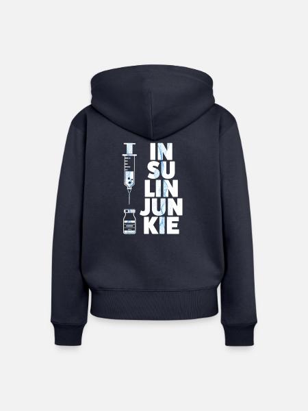 Insulin Junkie - Frauen Premium Bio Zip Hoodie - Navy