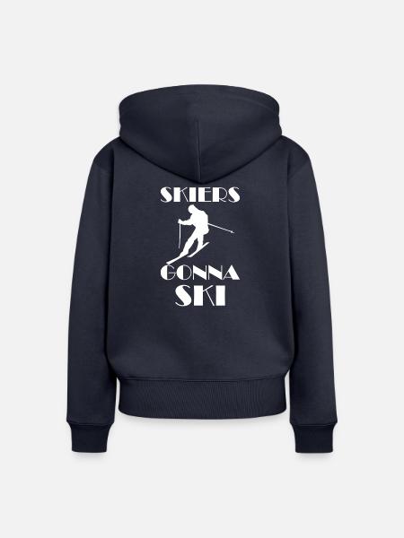 skiers gonna ski - Frauen Premium Bio Zip Hoodie - Navy