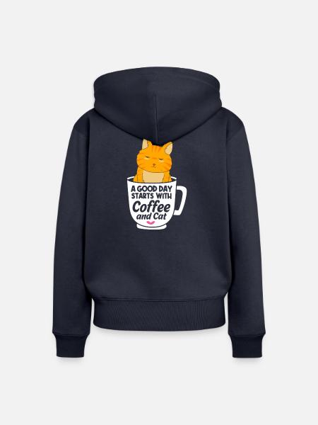 Tabby Katze - Frauen Premium Bio Zip Hoodie - Navy