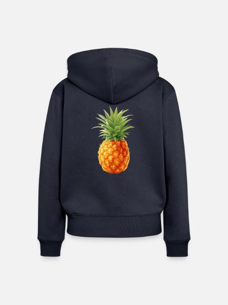 Ananas - Frauen Premium Bio Zip Hoodie - Navy