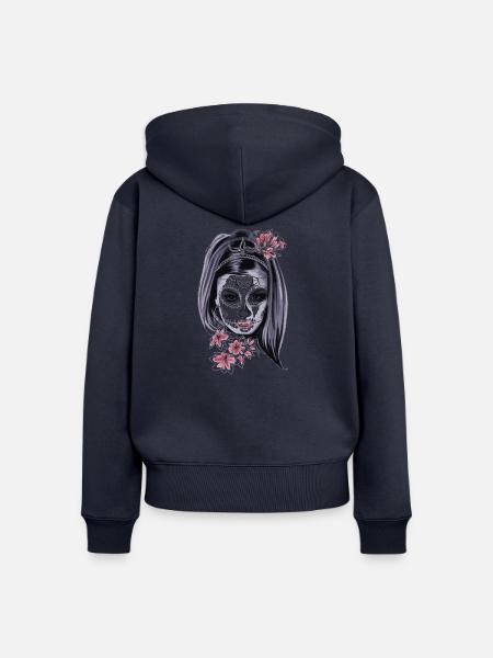 Maske - Frauen Premium Bio Zip Hoodie - Navy