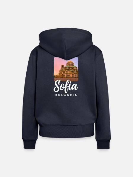 Sofia Bulgarien - Frauen Premium Bio Zip Hoodie - Navy