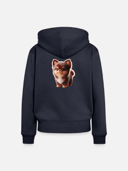 Süßer kleiner Hund - Frauen Premium Bio Zip Hoodie - Navy