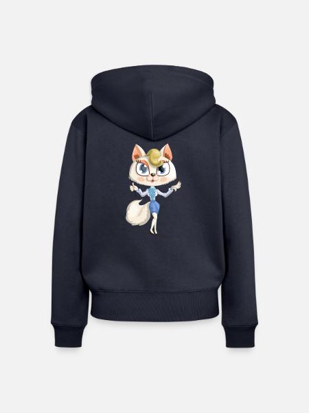 Sweet cat - Frauen Premium Bio Zip Hoodie - Navy