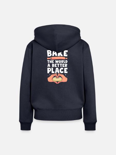 Bäcker Bäckerin Backen - Frauen Premium Bio Zip Hoodie - Navy